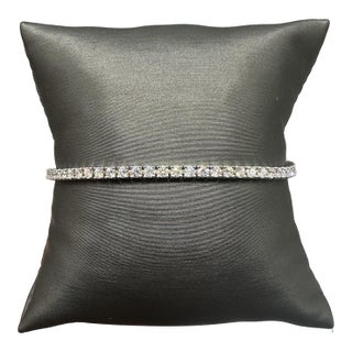 Natural Diamond Tennis Bracelet in 14kt White Gold – 3.43ctw, 7in, New For Sale