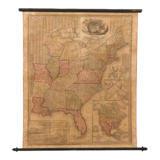 1842 Wall Map of United States, Engraved by J. H. Young, Published by S. A. Mitchell For Sale