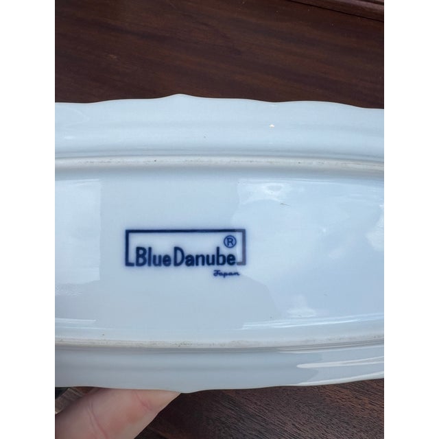 Blue Danube Butter Dish in a Blue and White no Knicks or Chips .