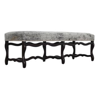 Ralph Lauren "Os De Mouton" Leather Cowhide Upholstered Bench For Sale