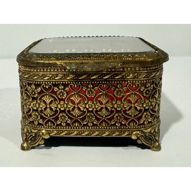 Metal Early 20th Century Crystal Dresser Box For Sale - Image 7 of 7