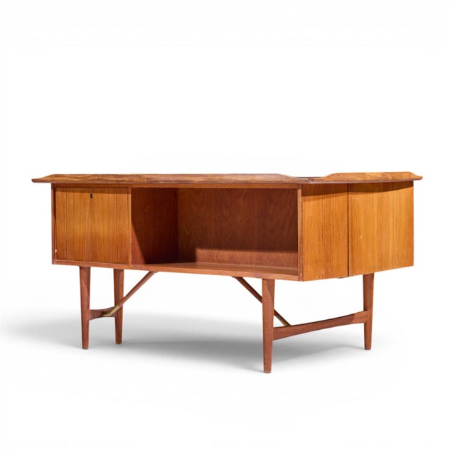 Brown Peter Løvig Nielsen Mid Century Danish Teak Boomerang Desk For Sale - Image 8 of 10