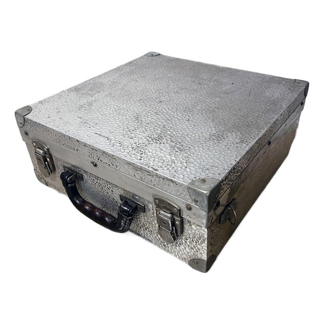 1950s German Hammered Metal Photographers Camera Case For Sale
