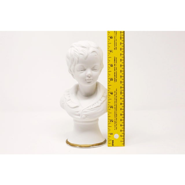 White Vintage Porcelain Boy Bust For Sale - Image 8 of 9
