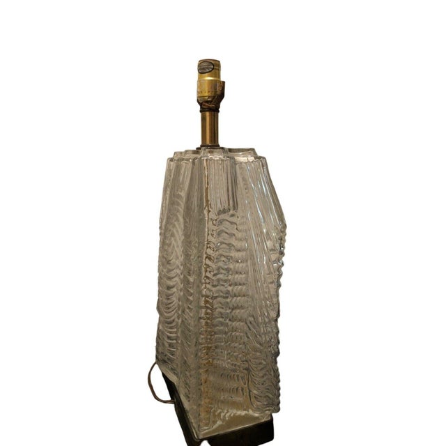Vintage Ice Glass Table Lamp Underwriters Laboratories Morris Greenspan Modern For Sale In Pittsburgh - Image 6 of 8