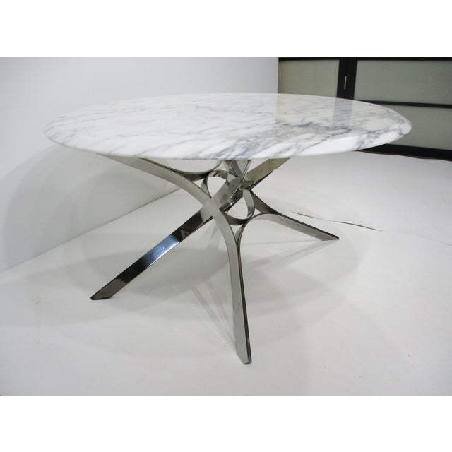 Mid-Century Modern Dunbar Sculptural Marble Chrome Coffee Table by Roger Sprunger For Sale - Image 3 of 12