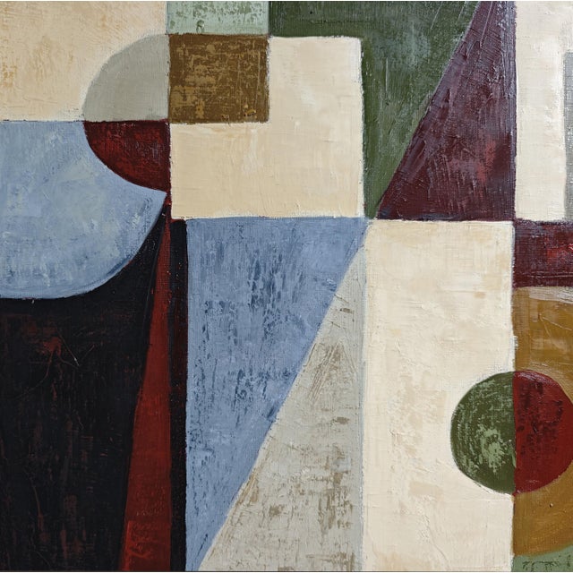 Almond Double Jeu, Contemporary Geometric Abstract Oil Painting, Framed by Sophie Dumont For Sale - Image 8 of 10