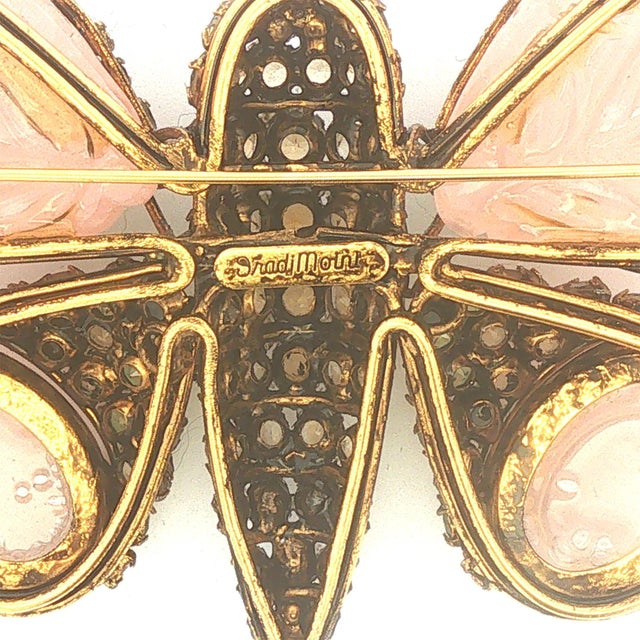 Contemporary Iradj Moini Large Rose Quartz Butterfly Brooch For Sale - Image 3 of 3