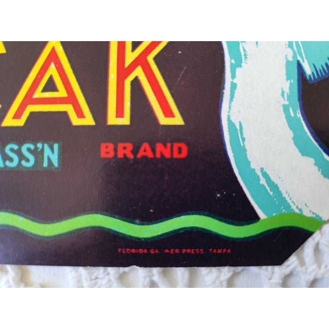 American 1930s Blue Beak Citrus Crate Label of Umatilla, Florida For Sale - Image 3 of 3