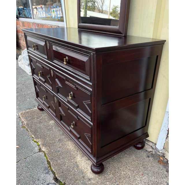 John Widdicomb Antique John Widdicomb Dresser With Mirror For Sale - Image 4 of 12