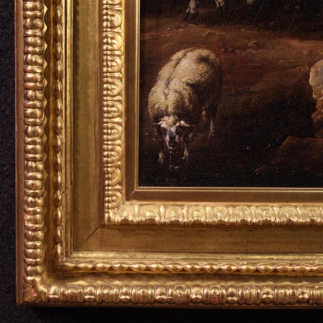 Pastoral Scene with Classical Ruins, 1790, Oil on Canvas, Framed For Sale - Image 4 of 16