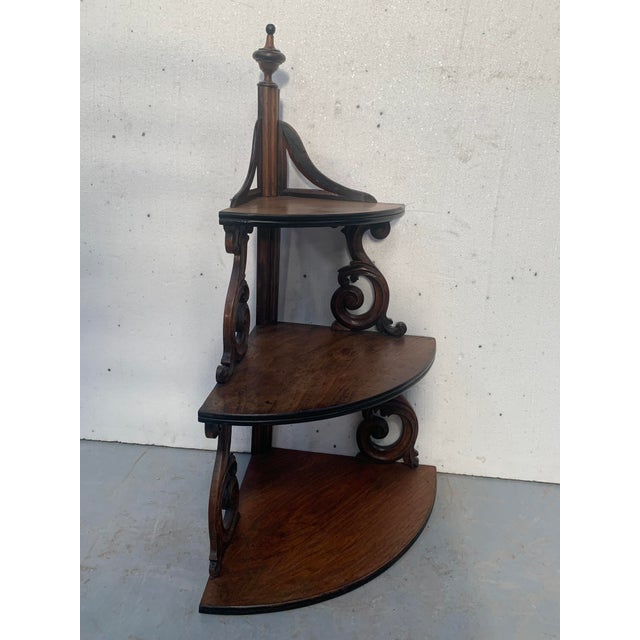 Napoleon III Style Corner Shelf in Walnut, 1800s For Sale - Image 10 of 11