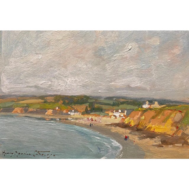 Henri Maurice Cahours, Bay of Northern France, Oil Painting, 1910 For Sale - Image 4 of 6