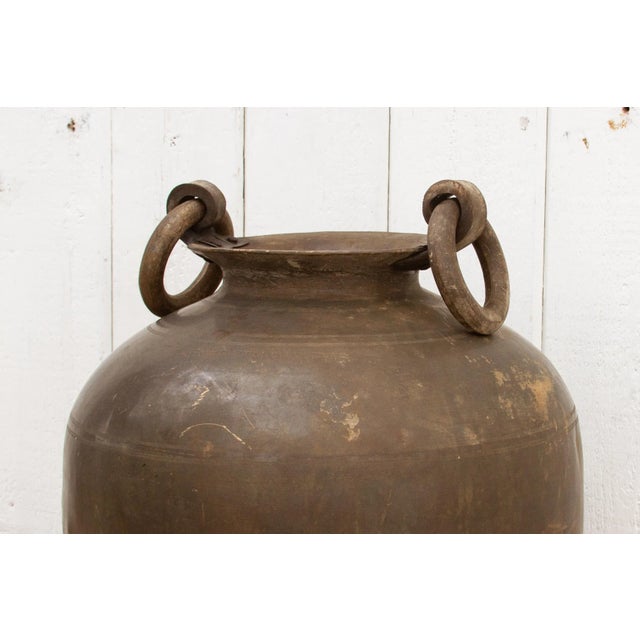 Indian Handsome Indian Antique Brass Pot For Sale - Image 3 of 9