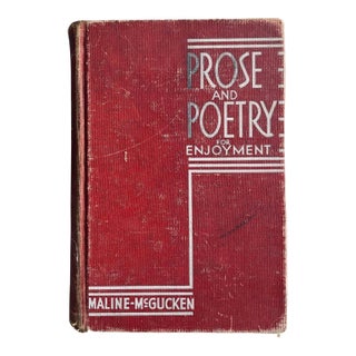 1940 Prose and Poetry for Enjoyment Art Deco Vintage Book For Sale