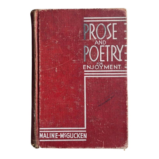 1940 Prose and Poetry for Enjoyment Art Deco Vintage Book For Sale