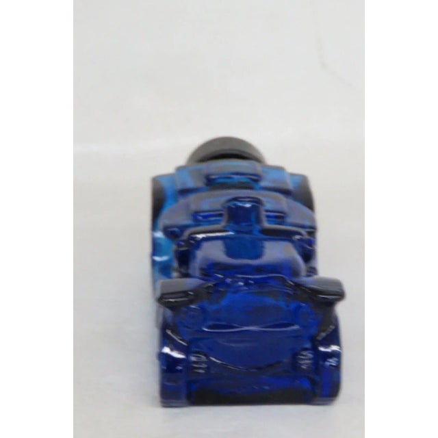 Avon Cobalt Blue Glass Race Car After Shave Cologne Bottle Empty For Sale - Image 4 of 12