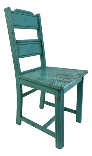 Antique American Farmhouse Chair in Original Turquoise Paint – Circa 1900