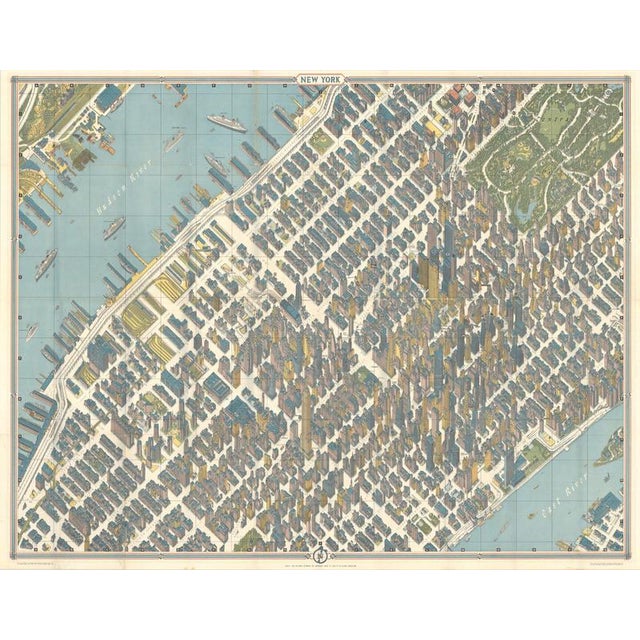 Hermann Bollmann New York City Birds-Eye Map for American Airlines, 1964 For Sale - Image 12 of 12