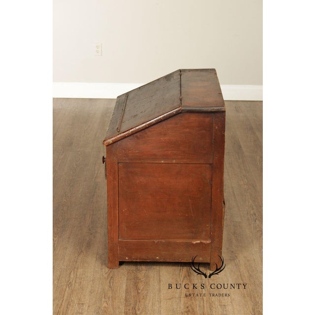 Brown Antique Country Pine Slant Front Schoolmaster’s Desk For Sale - Image 8 of 18