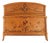 Antique Art Nouveau Bed with Inlaid Marquetry Decorative Floral Design, 1890s For Sale