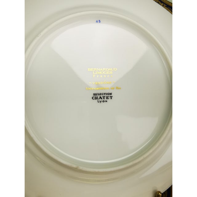 Blue and Gilt Dinner Plates by Bernardaud & Cie, 1960s, Set of 12 For Sale - Image 10 of 11
