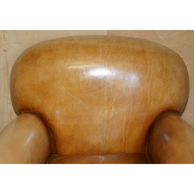 Late 19th Century Comfortable Pair of Antique Chesterfield Victorian Brown Leather Club Armchairs For Sale - Image 5 of 17