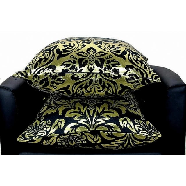 Scalamandre Style Vintage Damask Silk Double-Sided Matching Pillow Covers - a Pair For Sale - Image 9 of 13