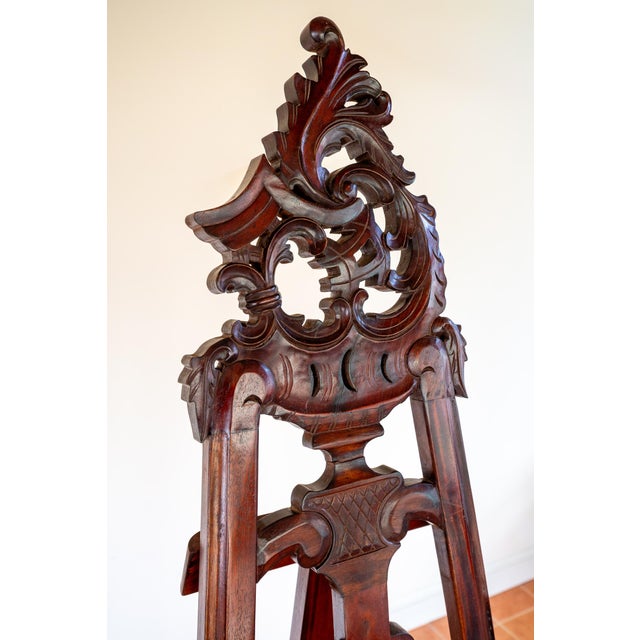 Wood Vintage Easel in Mahogany, 1920s For Sale - Image 7 of 18