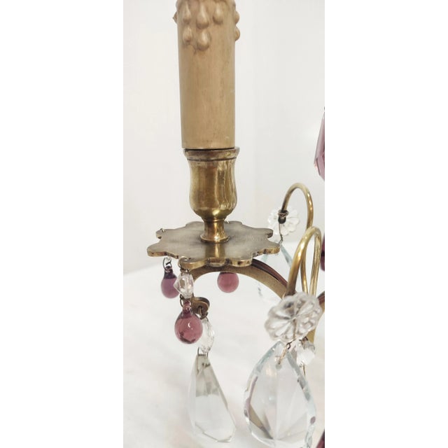 Bronze & Crystal Table Lamp, France, 1940s For Sale - Image 6 of 17