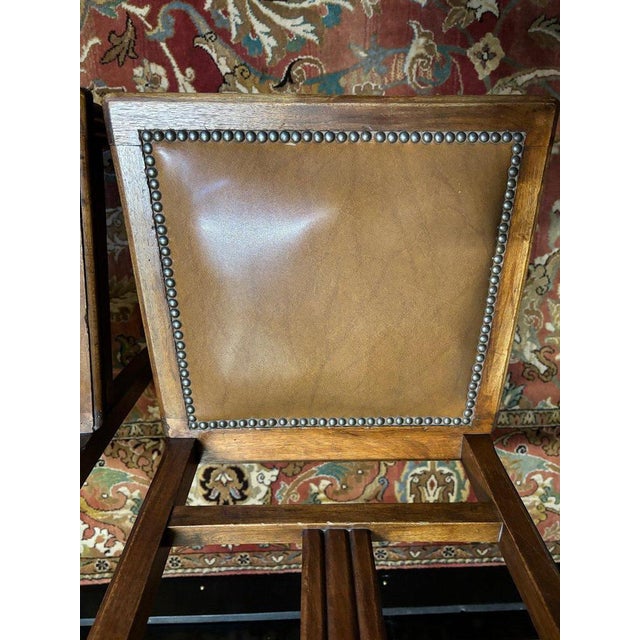 Art Deco Chairs with Leather Seats, Set of 4 For Sale - Image 5 of 8