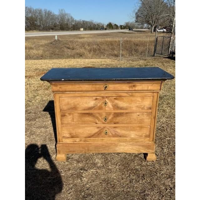 19th Century French Louis Philippe Commode from France. Made of walnut, with a marble top, the wood was professionally...