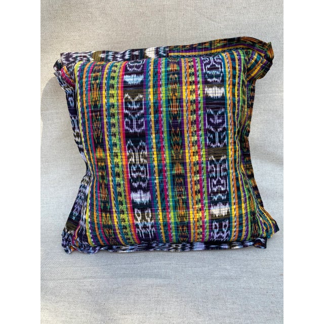Guatemalan Multicolored Pillow For Sale - Image 4 of 4