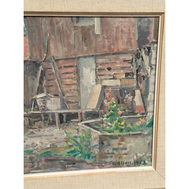 Edvin Ollers, Gårdsmotiv, 1950s, Oil on Canvas, Framed For Sale - Image 7 of 18