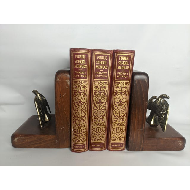 A handsome collection of three antique educational reference books from the Public School Methods Project Edition,...