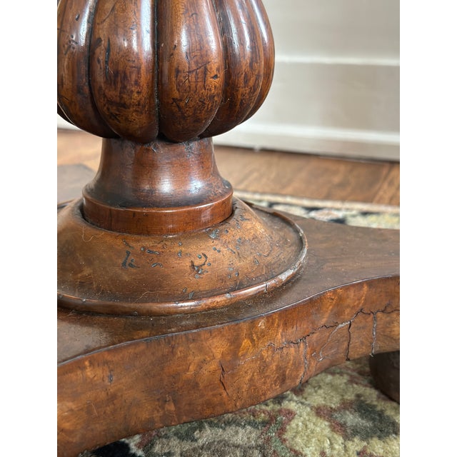 Mid 20th Century One-of-a-Kind Italian Neoclassical Fluted Pedestal Stool in Mongolian Shearling by Lorraine Studios For Sale - Image 10 of 10
