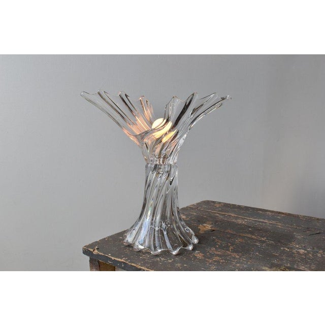 Vintage Art Vannes French Blown Crystal Table Lamp, Circa 1970s. Produced by Art Vannes of France and constructed from...