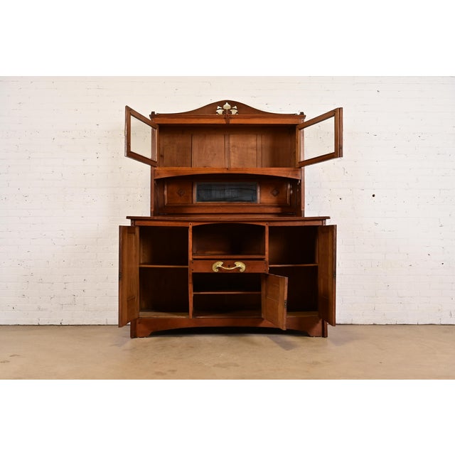 Early 20th Century Léon Jallot French Art Nouveau Oak and Ash Sideboard or Bar Cabinet, Circa 1905 For Sale - Image 5 of 13