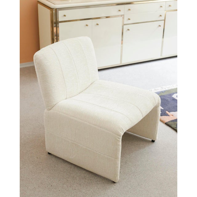 Beige Mid-Century Modern Lounge Chair in Fabric, 1970s For Sale - Image 8 of 8