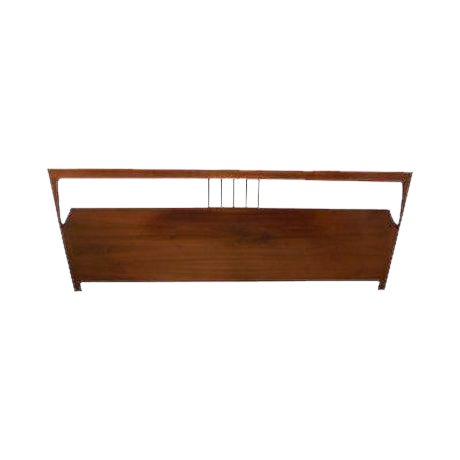 Vintage Danish Modern Style Extra Wide Walnut King Size Headboard