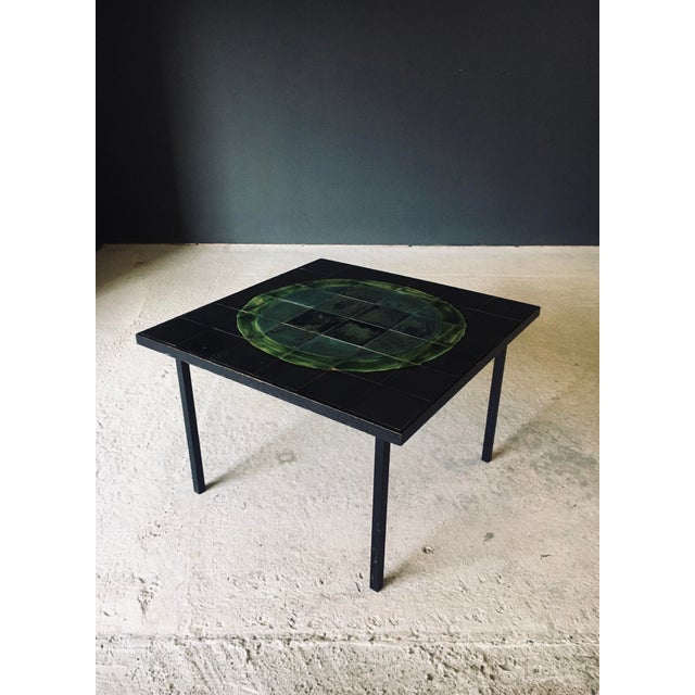 Mid-Century Studio Ceramic Tile Coffee Tabe, Belgium, 1960s For Sale - Image 9 of 17