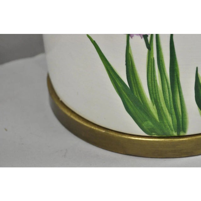 Late 20th Century Paul Hanson French Country Porcelain Jardiniere Butterfly & Flower Table Lamp For Sale - Image 9 of 12