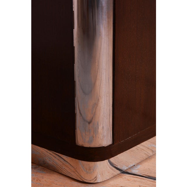 Bauhaus Wardrobe in Chrome, Steel, and Oak from Vichr a Spol, Czech, 1930s For Sale - Image 4 of 17