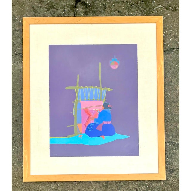 Pop Art Vintage Boho John Nieto Signed Lithograph on Paper For Sale - Image 3 of 5