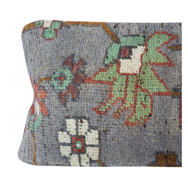 Add a touch of history and warmth to your space with this vintage handmade Turkish wool rug cushion cover. Crafted from...