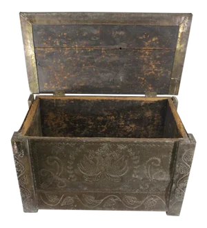 Russian Hand Tooled Brass Wedding Chest