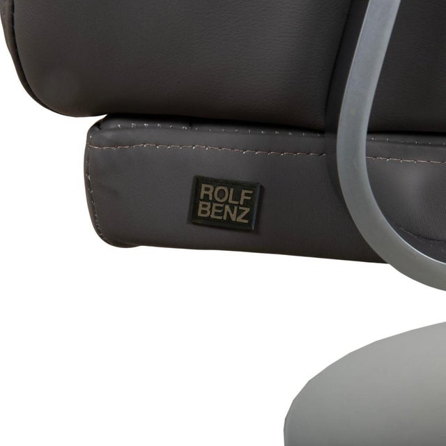 Set of Armchair and Ottoman in Black Leather from Rolf Benz For Sale - Image 14 of 18