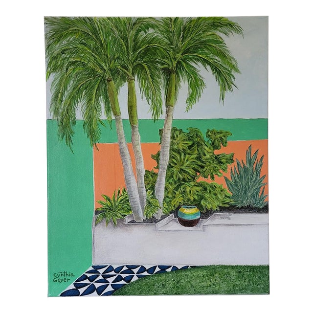 Palm Trees at Entrance Way by Cynthia Geyer For Sale