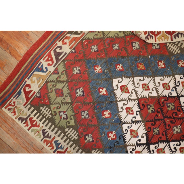 19th Century Tribal Turkish Geometric Kilim For Sale - Image 12 of 18