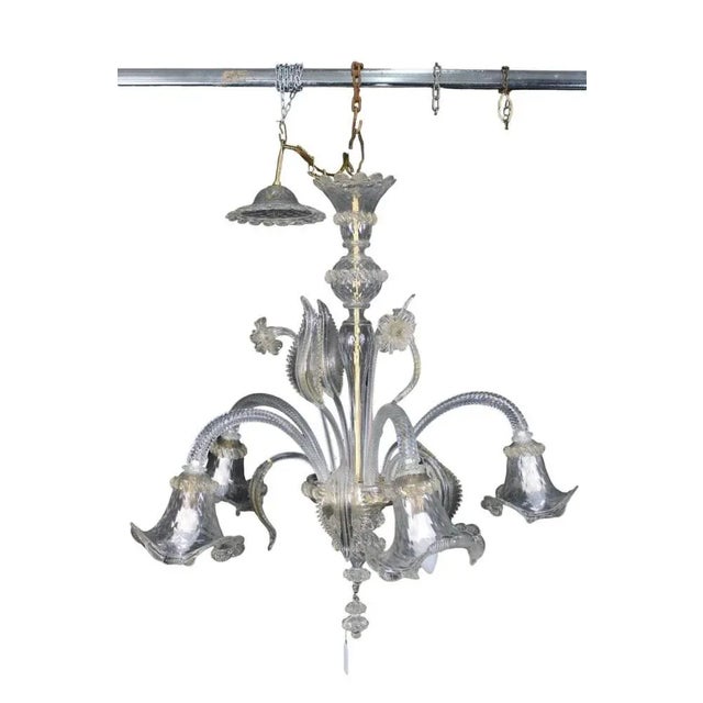 Early 20th Century Arms Chandelier in Murano Glass, Venice For Sale - Image 5 of 6